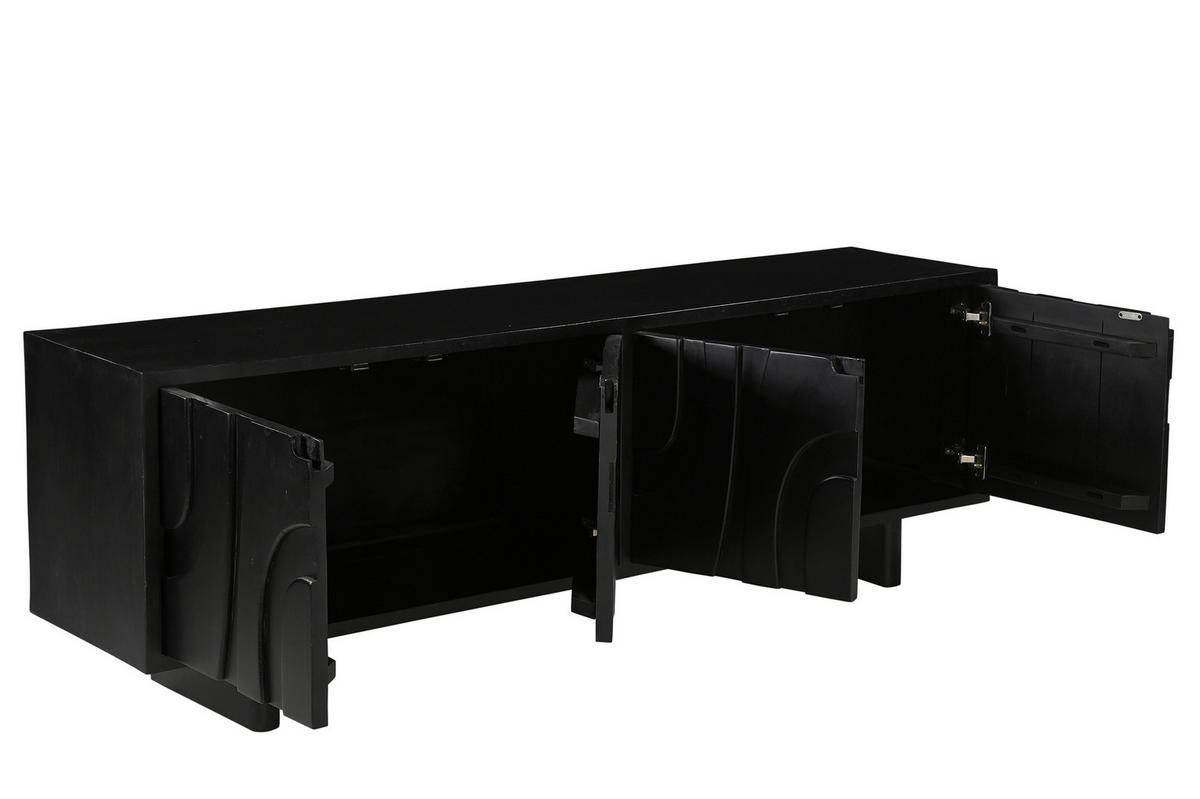 LOWBOARD  180/61/43 cm   - Schwarz, Design, Holz (180/61/43cm) - MID.YOU