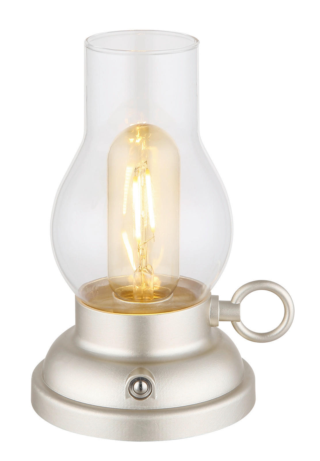 LED ASZTALI LÁMPA - Pezsgő/borostyánszínű, Basics, műanyag/üveg (12.5/10.7/17.5cm)