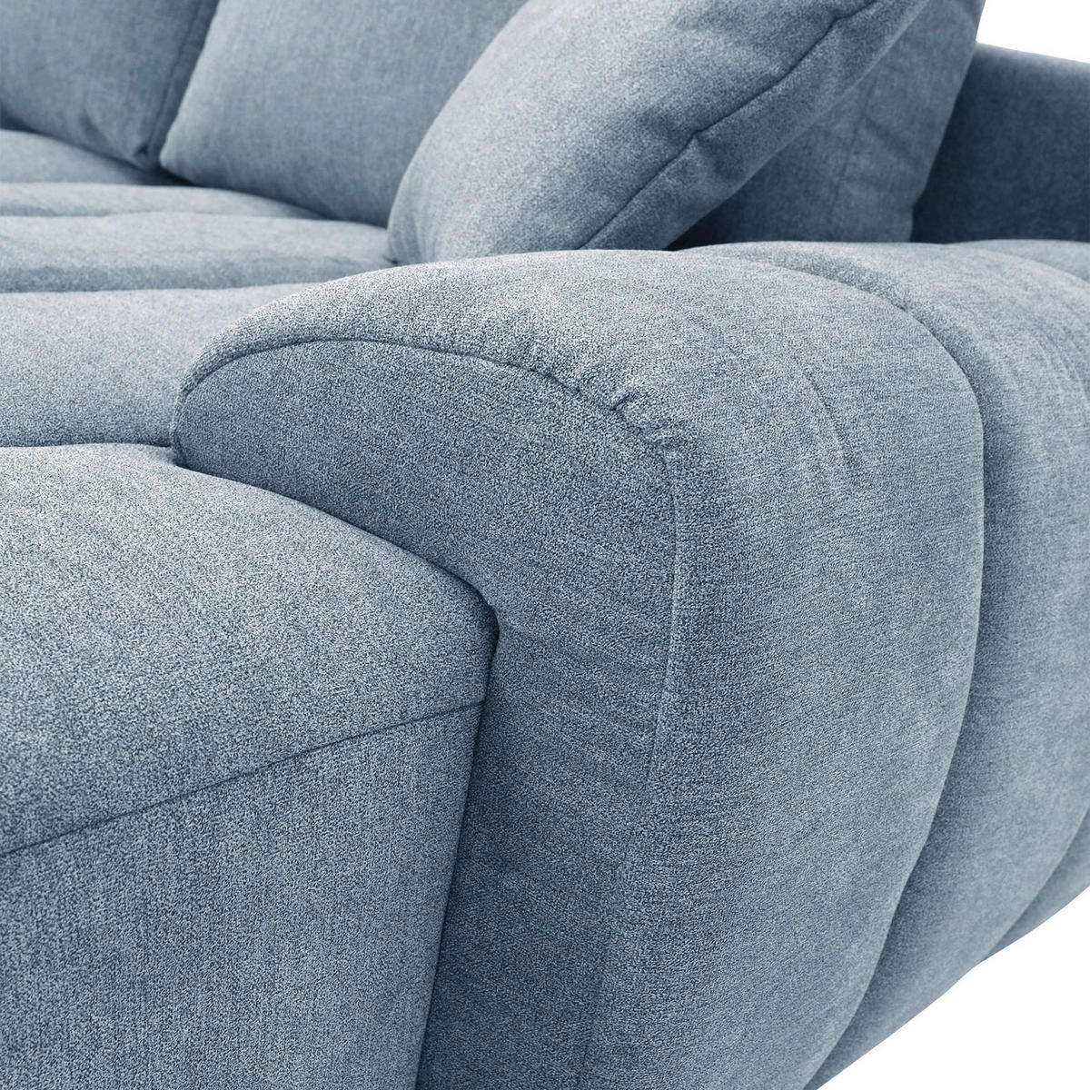 ECKSOFA in Flachgewebe Blau  - Blau/Schwarz, Konventionell, Holz/Textil (275/180cm) - P & B