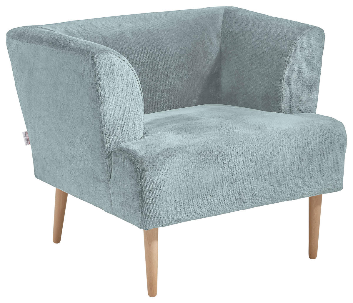 SESSEL Plüsch Mintgrün    - Buchefarben/Mintgrün, Design, Holz/Textil (85/71/80cm) - Hom`in