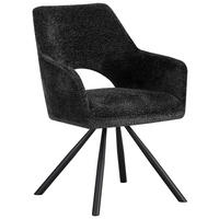 ARMLEHNSTUHL  in Eisen Teddystoff  - Schwarz, Design, Textil/Metall (60/85/63cm) - Ambia Home
