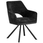 ARMLEHNSTUHL  in Eisen Teddystoff  - Schwarz, Design, Textil/Metall (60/85/63cm) - Ambia Home