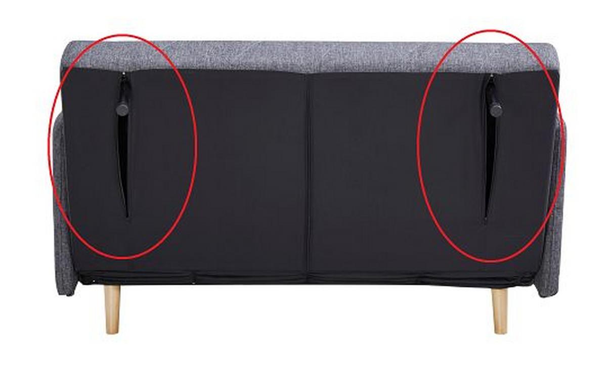 SCHLAFSOFA Webstoff Grau  - Eichefarben/Grau, LIFESTYLE, Holz/Textil (132/81/90cm) - Livetastic