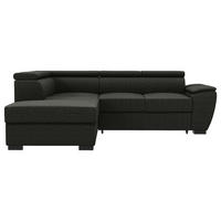 ECKSOFA Anthrazit Flachgewebe  - Anthrazit/Schwarz, KONVENTIONELL, Kunststoff/Textil (220/266cm) - Carryhome