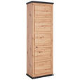 GARDEROBENSCHRANK  in 64,2/196,5/38,5 cm  - Dunkelgrau/Eichefarben, LIFESTYLE, Holzwerkstoff/Metall (64,2/196,5/38,5cm) - Xora