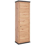 GARDEROBENSCHRANK  in 64,2/196,5/38,5 cm  - Dunkelgrau/Eichefarben, LIFESTYLE, Holzwerkstoff/Metall (64,2/196,5/38,5cm) - Xora