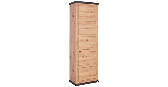 GARDEROBENSCHRANK  in 64,2/196,5/38,5 cm  - Dunkelgrau/Eichefarben, LIFESTYLE, Holzwerkstoff/Metall (64,2/196,5/38,5cm) - Xora
