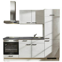 KÜCHENBLOCK 220 cm   in Graphitfarben, Weiß  - Schwarz/Graphitfarben, Design, Holzwerkstoff/Metall (220cm) - Pino