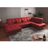 WOHNLANDSCHAFT in Echtleder Rot  - Rot/Schwarz, Konventionell, Leder/Metall (185/357/231cm) - Sit & More
