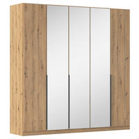 DREHTÜRENSCHRANK  in Eiche Artisan  - Eiche Artisan/Grau, MODERN, Holzwerkstoff/Metall (226/229/54cm) - Rauch Möbel