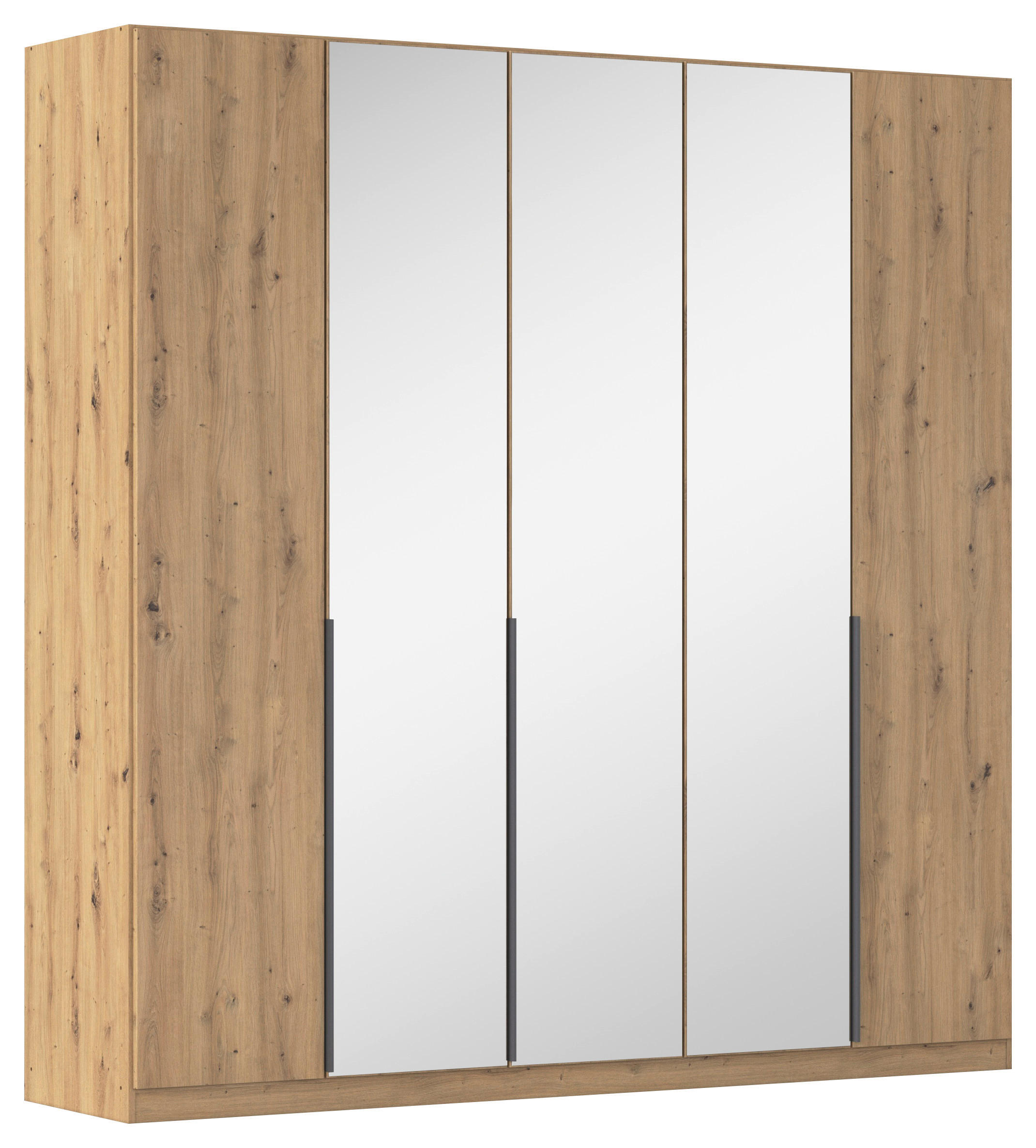 Rauch Möbel Drehtürenschrank Rauch Alabama Silber, Dunkelgrau, Eiche Artisan 226x229x54 cm