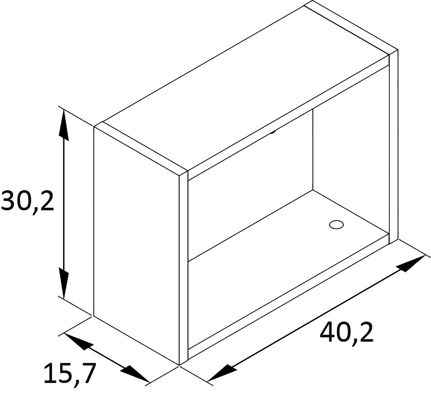 Thumbnail - Mid.you Regal, Weiß, Eiche, Holzwerkstoff, 40.2x30.2x15.7 cm, Beimöbel erhältlich, hängend, in verschiedenen Holzdekoren...