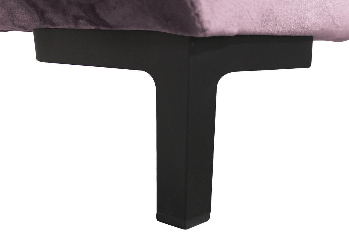 ECKSOFA in Velours Beere  187/277 cm  - Beere/Beige, Design, Textil/Metall (187/277cm) - Livetastic