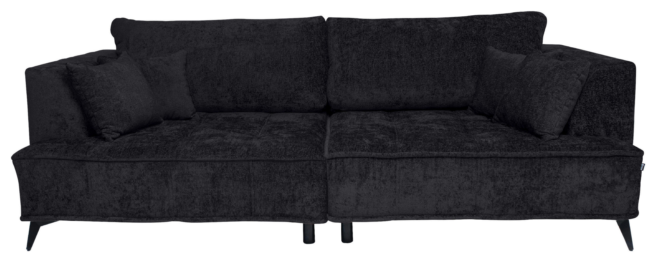 BIGSOFA Chenille Anthrazit  - Anthrazit/Schwarz, Design, Textil/Metall (250/90/120cm) - home24