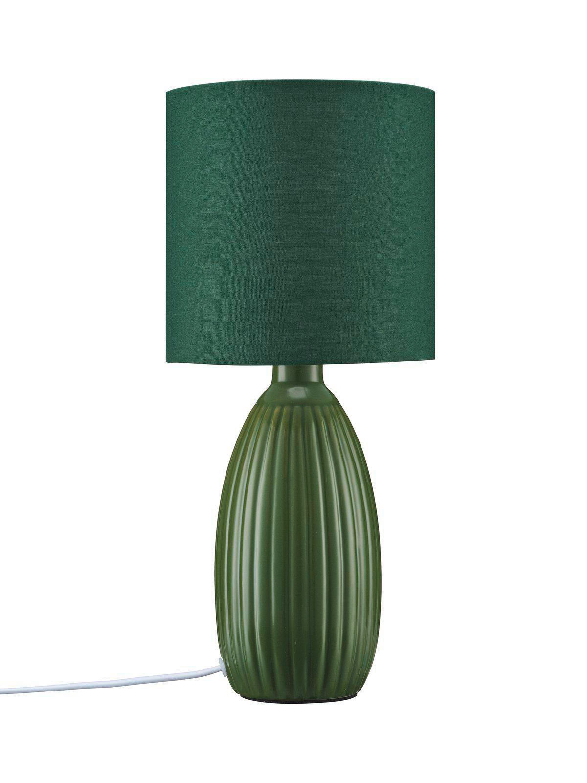 TISCHLEUCHTE PR Home Uno 25/37/10 cm   - Dunkelgrün, LIFESTYLE, Keramik/Textil (25/37/10cm)