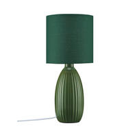 TISCHLEUCHTE PR Home Uno 25/37/10 cm   - Dunkelgrün, LIFESTYLE, Keramik/Textil (25/37/10cm)