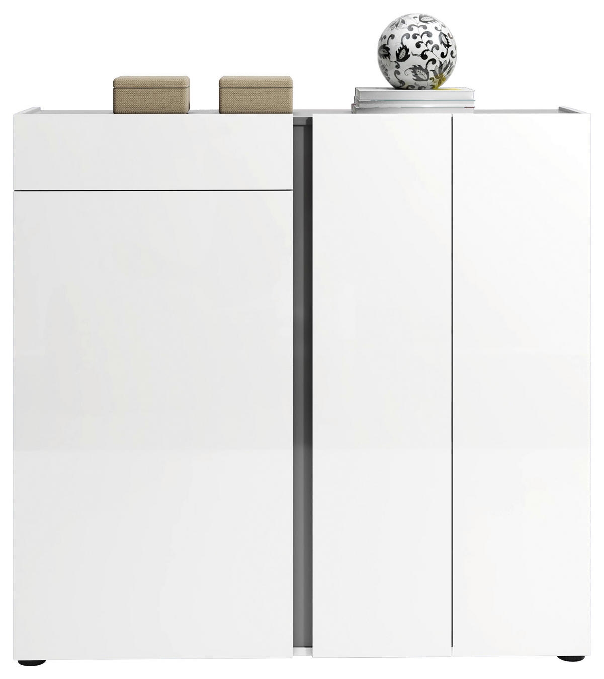 BOTNÍK, bílá, 120/115/34 cm - bílá/černá, Design, kompozitní dřevo/plast (120/115/34cm) - Xora