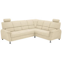 ECKSOFA Webstoff Beige  - Beige/Silberfarben, Design, Holz/Kunststoff (270/216cm) - Livetastic