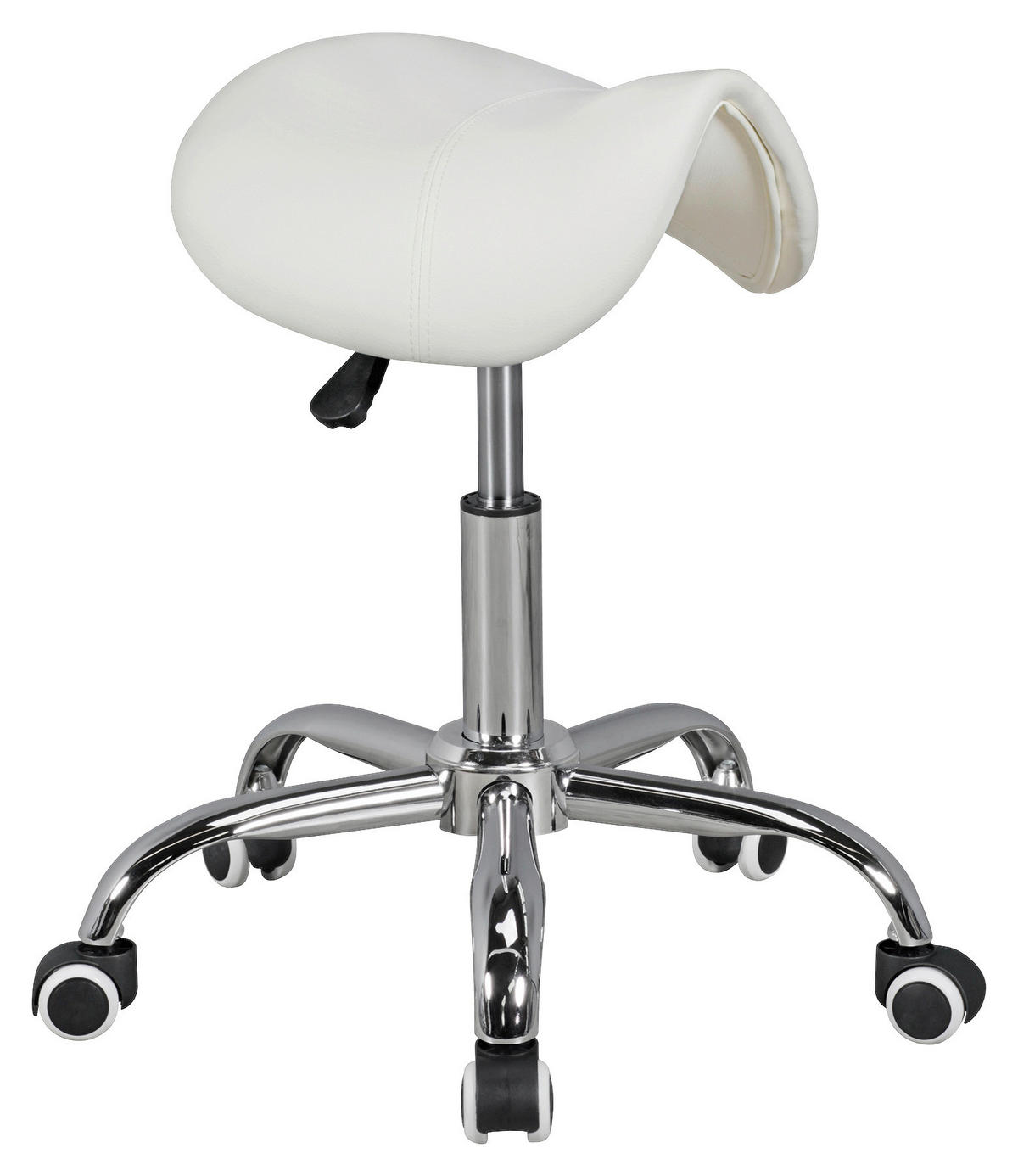 OTOČNÝ TABURET  - bílá/barvy hliníku, Moderní, textil (60/48/60cm) - MID.YOU