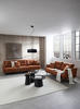 3-SITZER-SOFA Lederlook Cognac  - Cognac/Schwarz, Design, Holz/Textil (257/89/92cm) - Carryhome