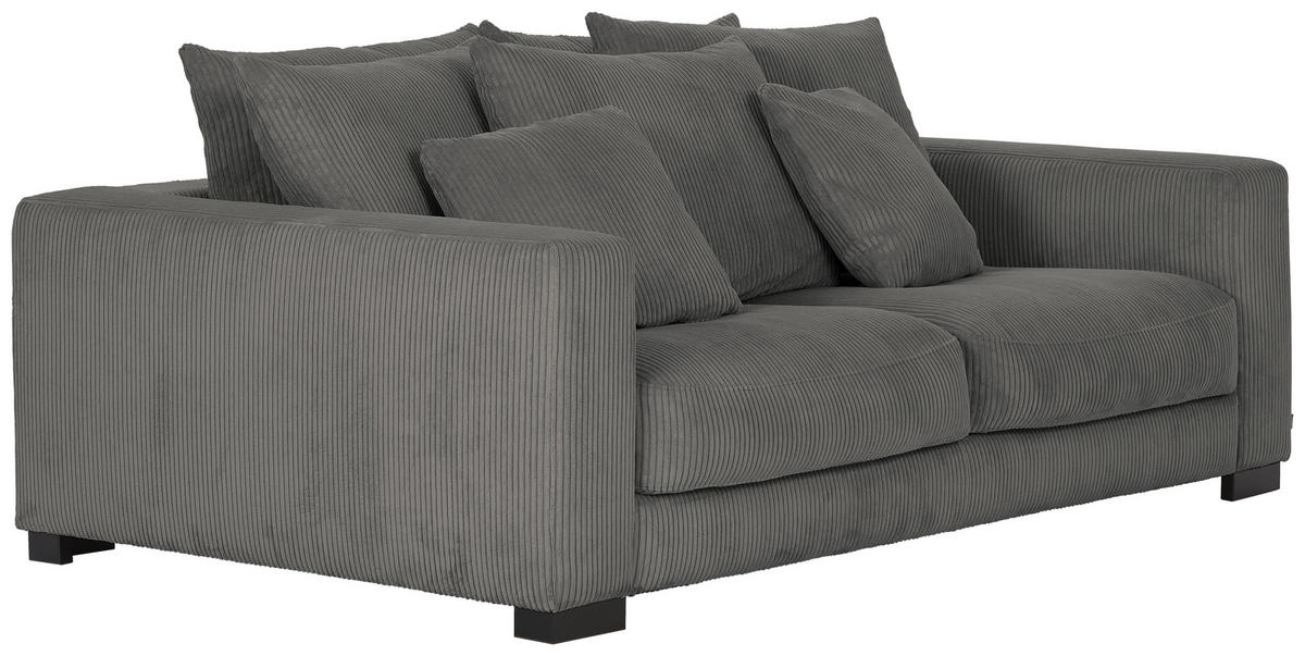 2,5-SITS SOFFA i manchester mörkgrå  - mörkgrå/svart, Klassisk, trä/textil (203/83/126cm) - MID.YOU