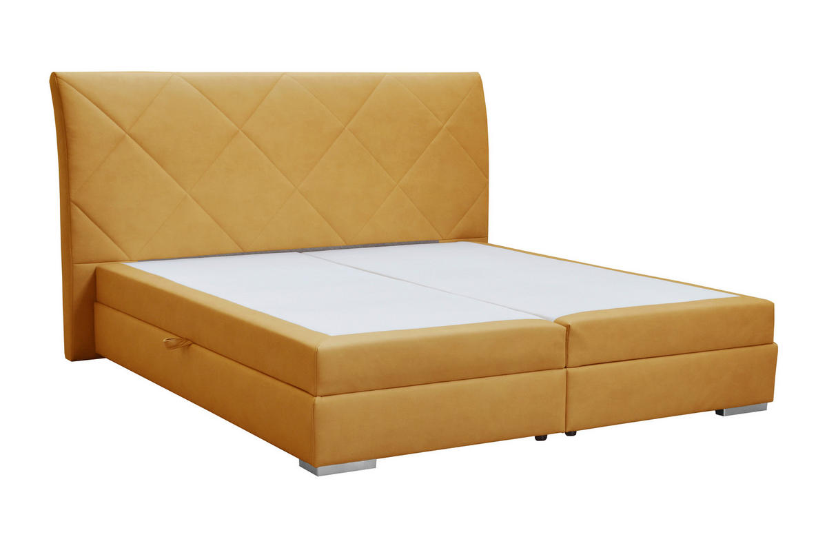 BOXSPRING-ÁGY 180/200 cm  sárga  - sárga/króm, Basics, textil (180/200cm) - Esposa