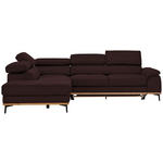 ECKSOFA Braun Webstoff  - Schwarz/Braun, Natur, Holz/Textil (226/282cm) - Novel