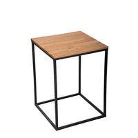 BEISTELLTISCH in Holz, Metall 40/40/54 cm  - Eichefarben/Schwarz, Natur, Holz/Metall (40/40/54cm)