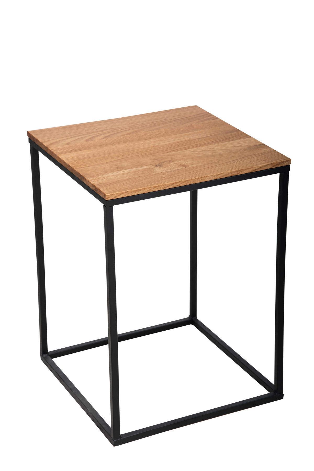 BEISTELLTISCH in Holz, Metall 40/40/54 cm  - Eichefarben/Schwarz, Natur, Holz/Metall (40/40/54cm)