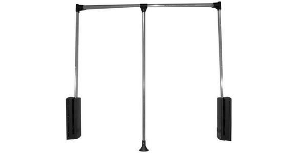 KLEIDERLIFT 87/85/14 cm - Schwarz/Alufarben, Design, Kunststoff/Metall (87/85/14cm) - Carryhome