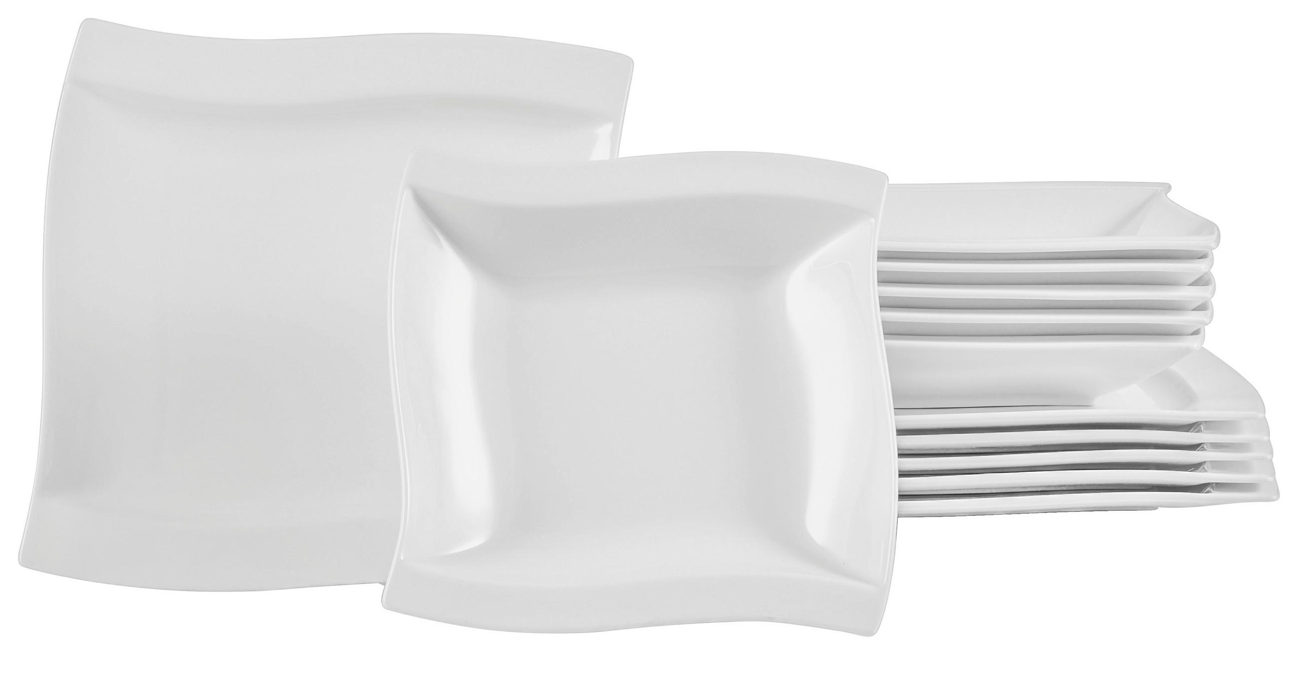 TAFELSERVICE Swing 12-teilig - Weiss, Basics, Keramik - Novel