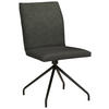 STUHL Stahl Webstoff, Mikrofaser  - Anthrazit/Schwarz, Design, Textil/Metall (49/91/60cm) - Moderano