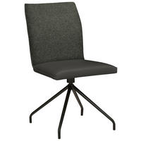 STUHL  in Stahl Webstoff, Mikrofaser Metall, Textil  - Anthrazit/Schwarz, Design, Textil/Metall (49/91/60cm) - Moderano