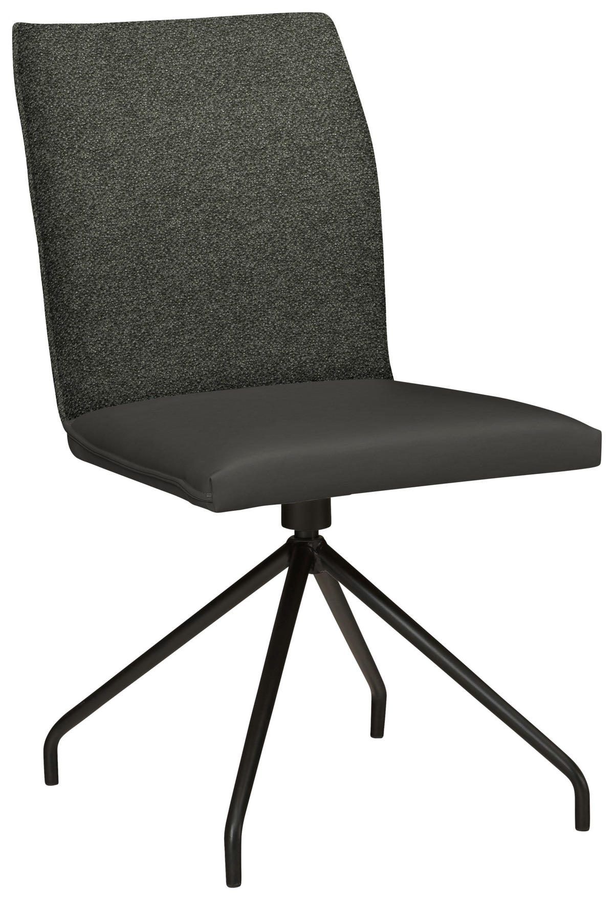 STUHL  in Stahl Webstoff, Mikrofaser Metall, Textil  - Anthrazit/Schwarz, Design, Textil/Metall (49/91/60cm) - Moderano