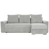 ECKSOFA in Cord, Mikrofaser Hellgrau  - Chromfarben/Hellgrau, Design, Kunststoff/Textil (239/141cm) - Livetastic