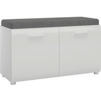 GARDEROBENBANK MERANO  in 96/56,3/39 cm  - Chromfarben/Weiß Hochglanz, MODERN, Kunststoff/Textil (96/56,3/39cm) - Boxxx