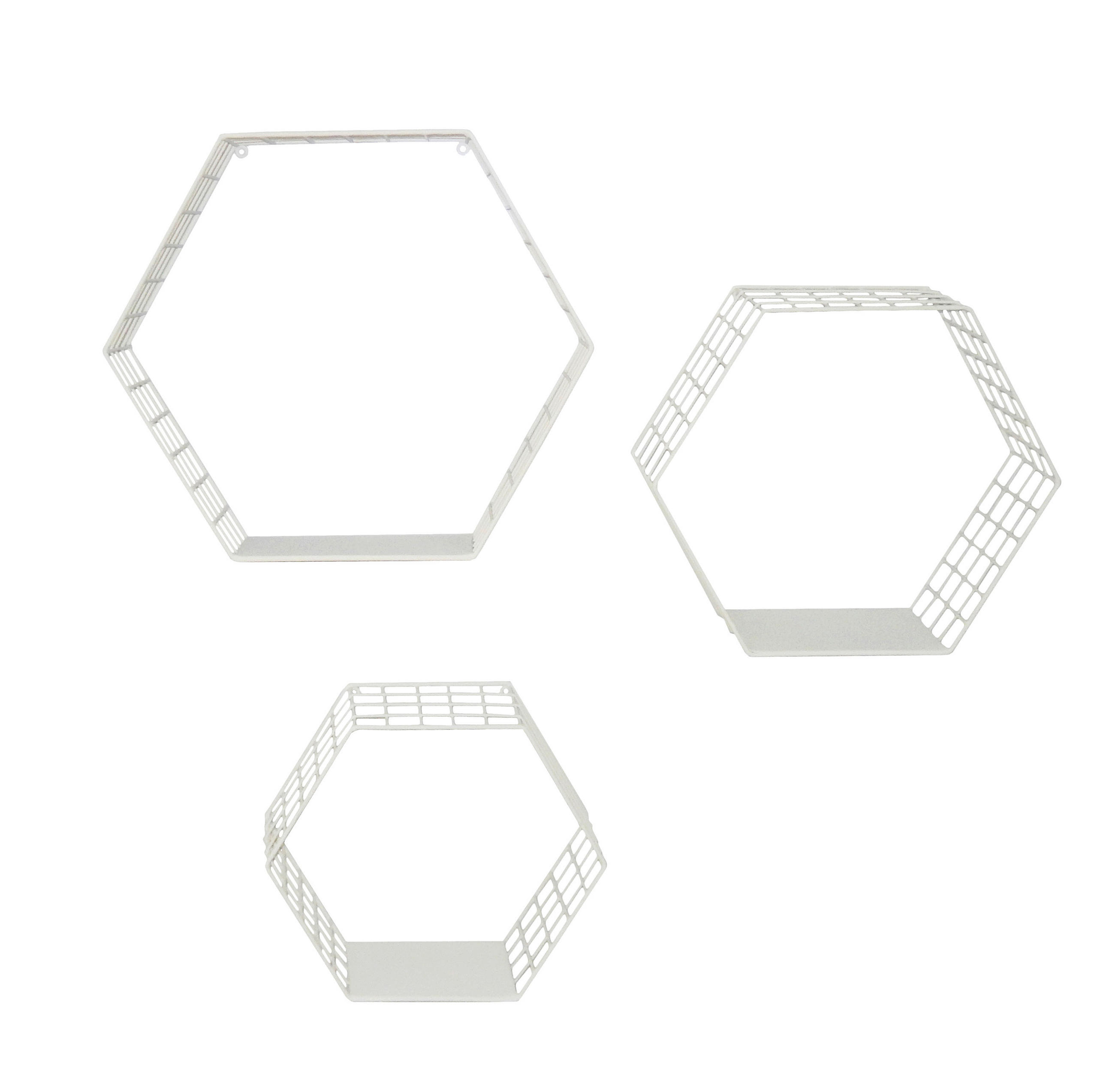 Wandregal Flair B: 47/41/35 Cm Weiß, Eisen 3 Fächer