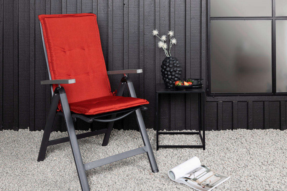 GARTENSITZKISSENSET Uni  - Rot, MODERN, Textil (116/5,5/46cm) - Gardenson