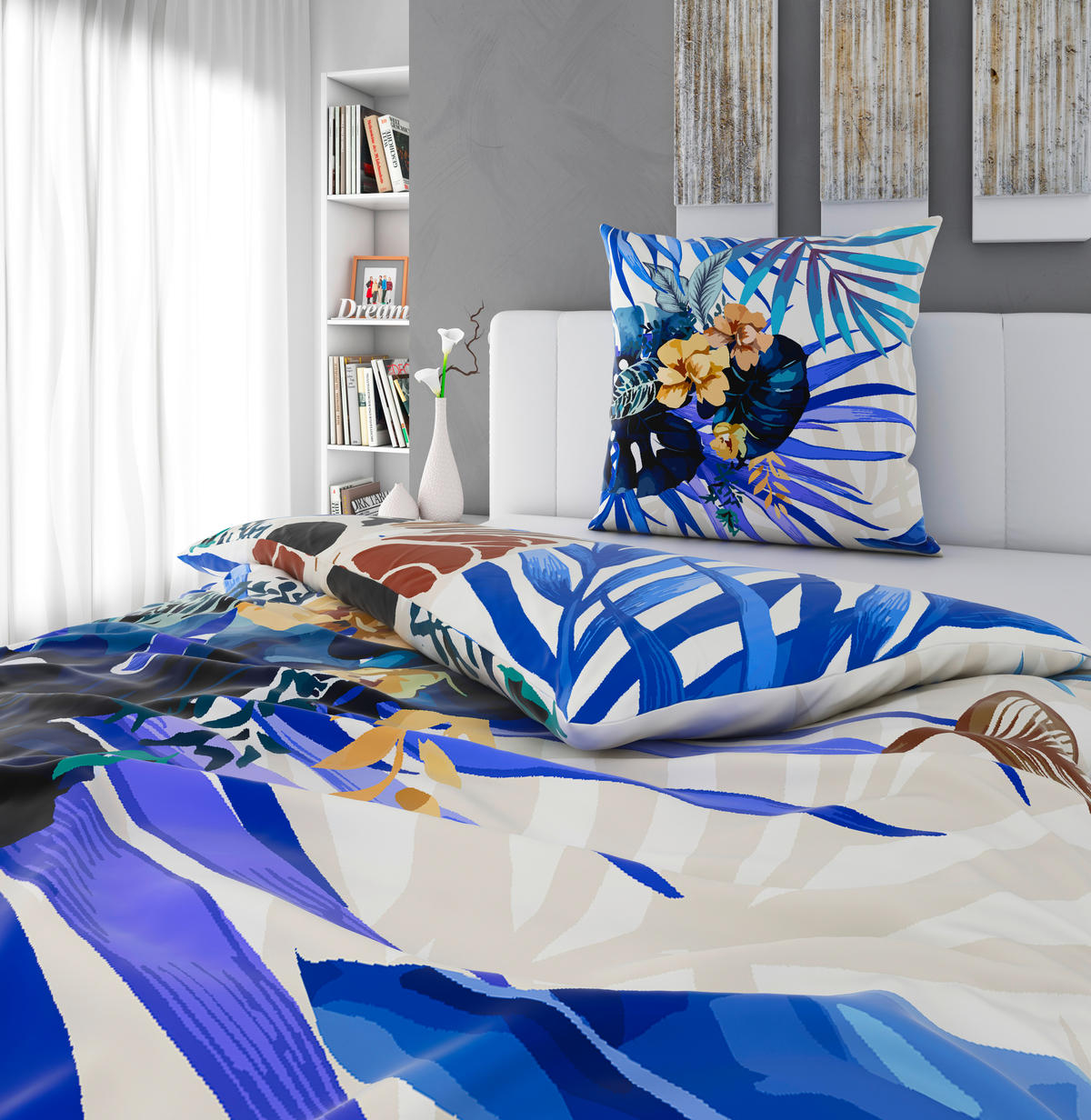 BETTWÄSCHE Satin 135/200 cm  - Blau, Basics, Textil (135/200cm) - Novel