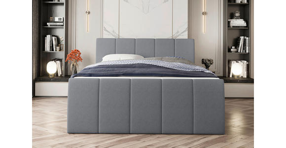 BOXSPRINGBETT 180/200 cm  in Grau  - Schwarz/Grau, KONVENTIONELL, Kunststoff/Textil (180/200cm) - Carryhome