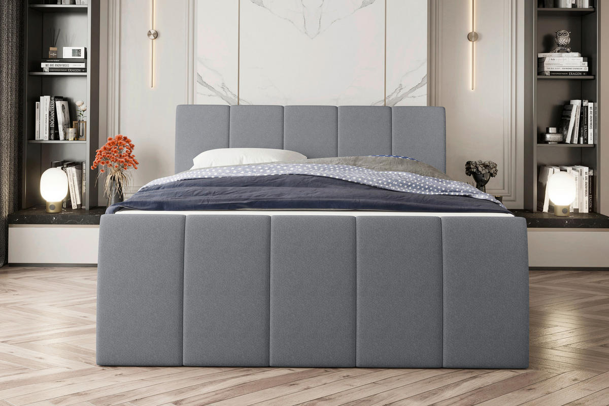 LIT BOXSPRING 180/200 cm  in Grau  - Schwarz/Grau, Konventionell, Kunststoff/Textil (180/200cm) - Carryhome