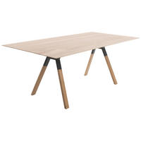 ESSTISCH Asteiche massiv rechteckig Eichefarben  - Eichefarben/Anthrazit, Design, Holz/Metall (200/100/77cm) - Bert Plantagie