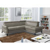 ECKSOFA  in Lederlook Echtleder Schlammfarben  244/199 cm  - Schlammfarben/Schwarz, Design, Leder/Holz (244/199cm) - Livetastic