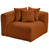 SOFAELEMENT in Flachgewebe, Teddystoff Rostfarben  - Rostfarben, Trend, Textil (115/70/115cm) - Livetastic