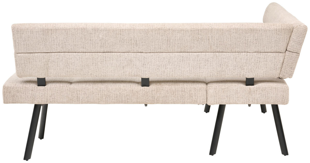 ECKBANK 150/190 cm Webstoff Beige   - Beige/Schwarz, KONVENTIONELL, Textil/Metall (150/190cm) - MID.YOU