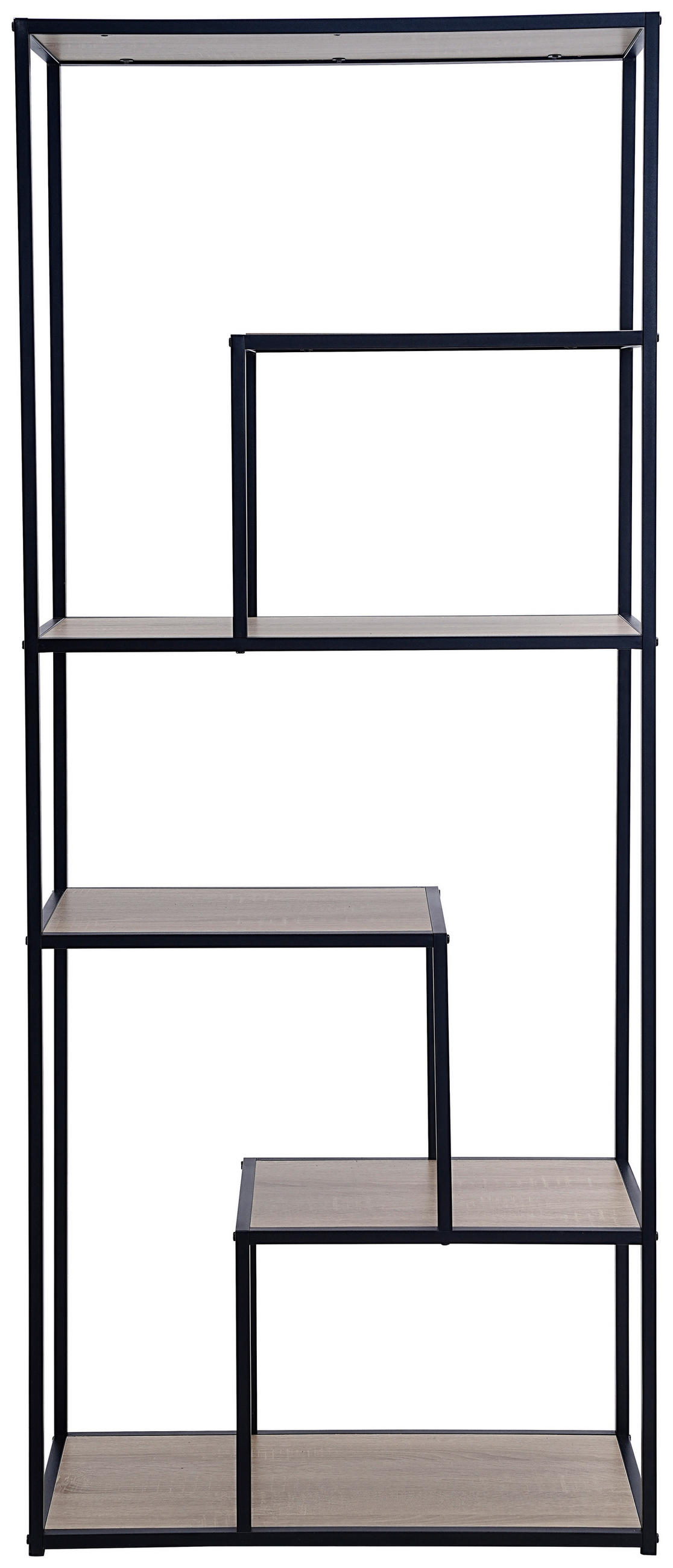 REGAL Naturfarben, Schwarz  - Schwarz/Naturfarben, Basics, Holzwerkstoff/Metall (70/170/33cm) - Xora