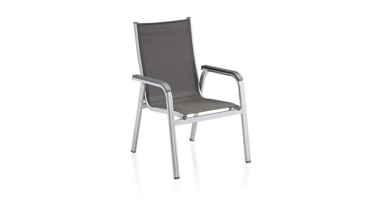 STAPELSESSEL in Metall, Textil Anthrazit, Silberfarben  - Anthrazit/Silberfarben, Basics, Textil/Metall (60/100/61cm) - Kettler