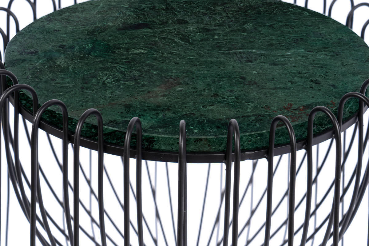 BEISTELLTISCH in Metall, Stein  - Schwarz/Grün, Basics, Stein/Metall (50/51/50cm) - Kayoom