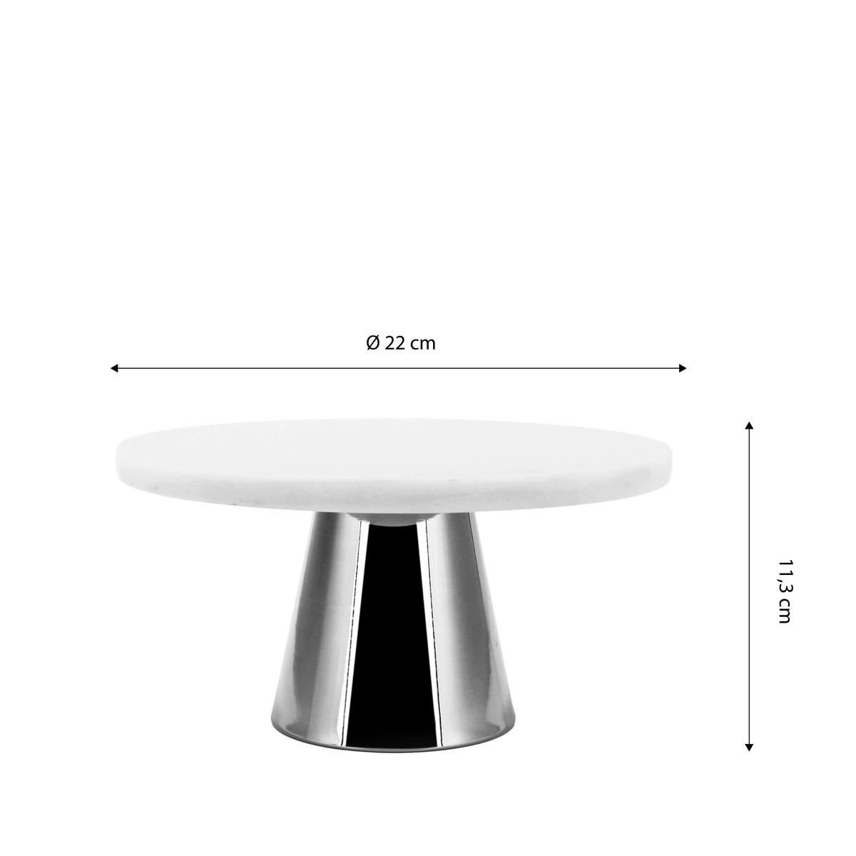 TORTENPLATTE - Silberfarben, Basics, Stein/Metall (22cm) - Echtwerk