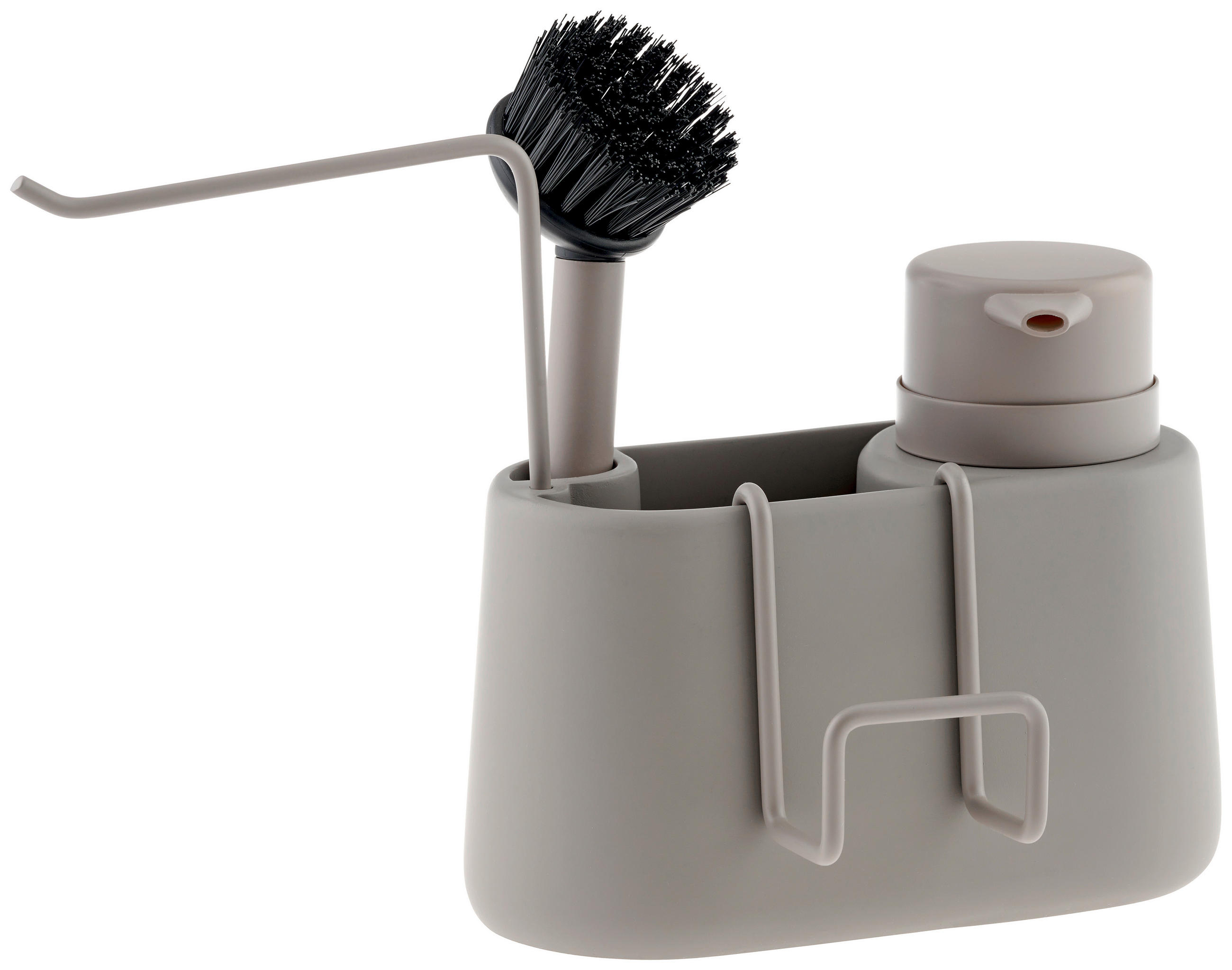 ORGANIZÉR NA MYCÍ PROSTŘEDKY šedohnědá - šedohnědá, Basics, kov/plast (28/12,5/20cm) - Homeware
